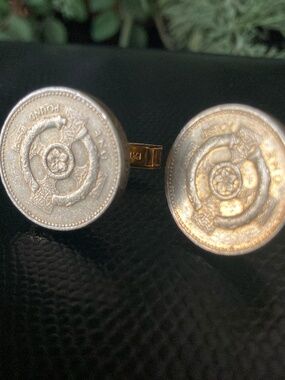 Celtic Cross UK £1 Coin Cufflinks Buffalo Nickel Backs Custom Mens